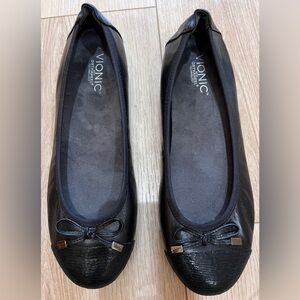 Vionic Spark Minna Ballet Flat Size 10 Wide Black